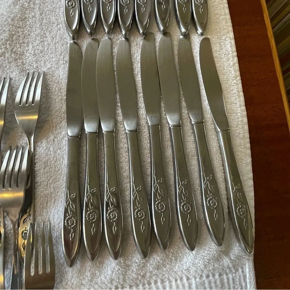 Vintage Oneida Community Stainless My Rose Collection Serving and Flatware